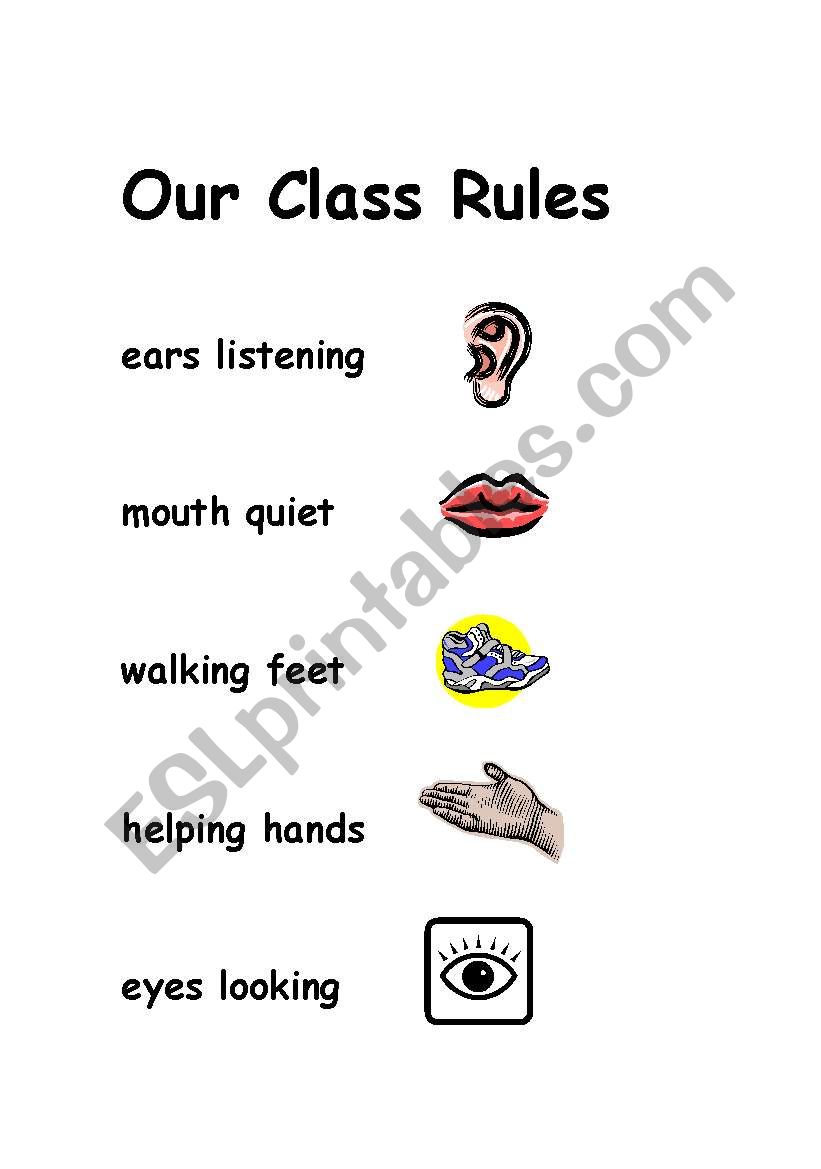 class rules worksheet
