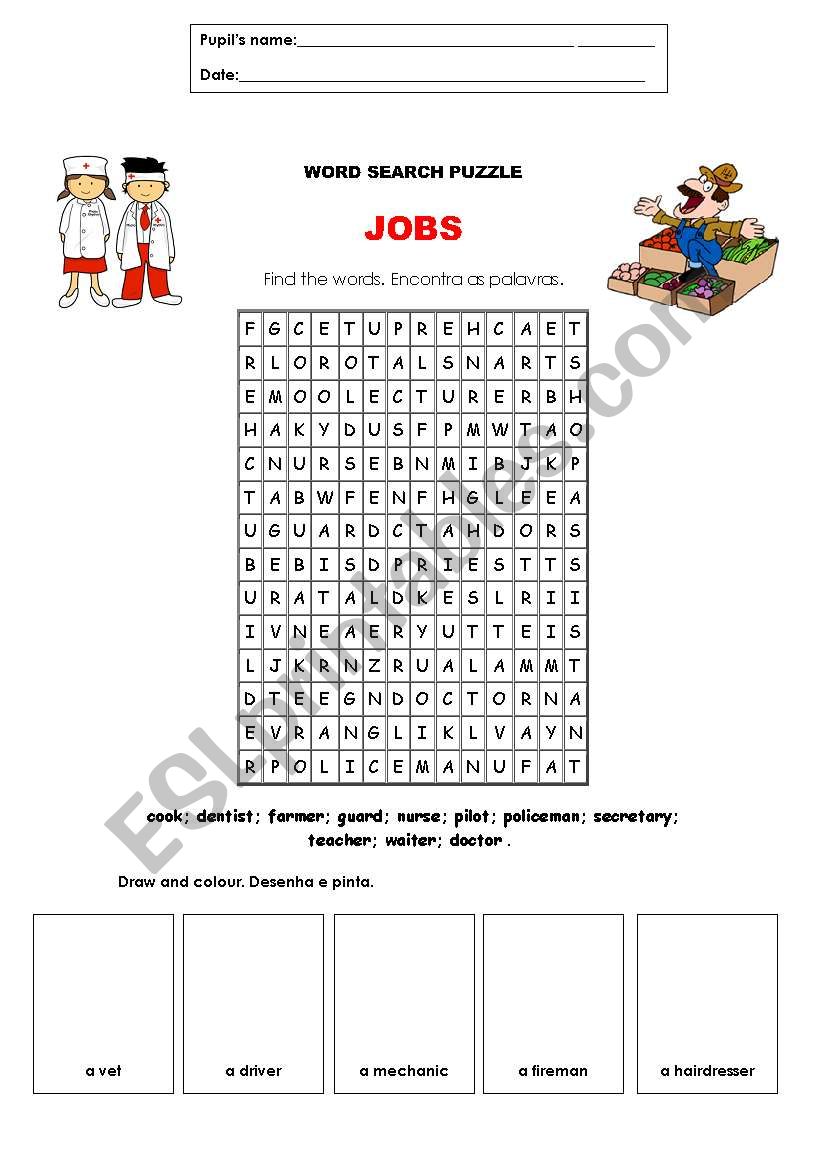 Jobs worksheet