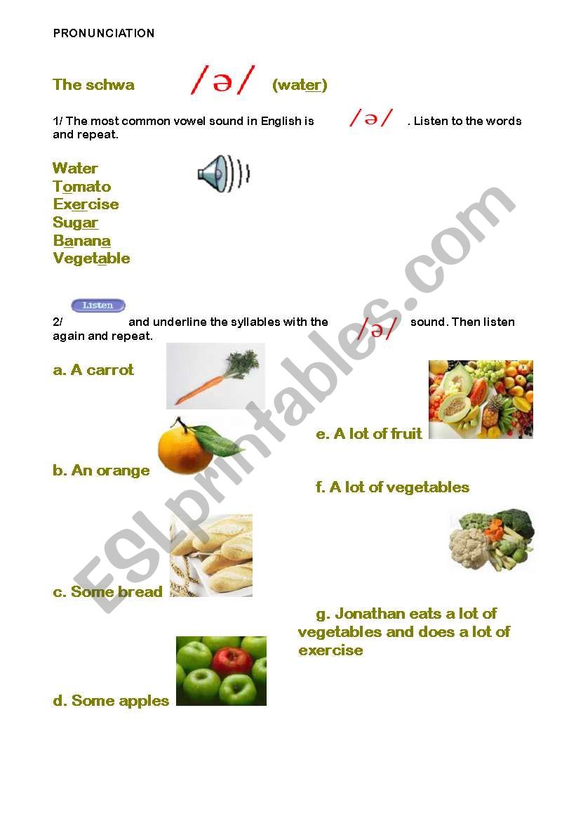 pronunciation worksheet