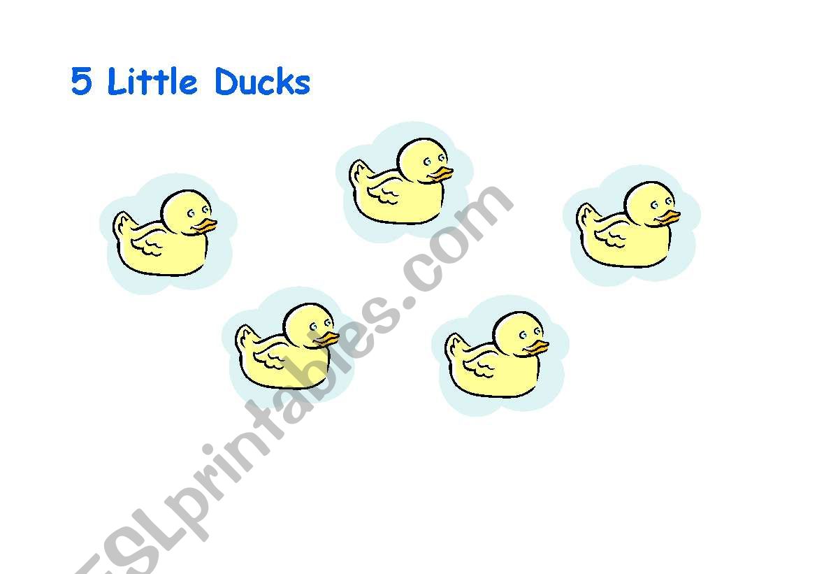 Five little ducks - ESL worksheet by gracie3210