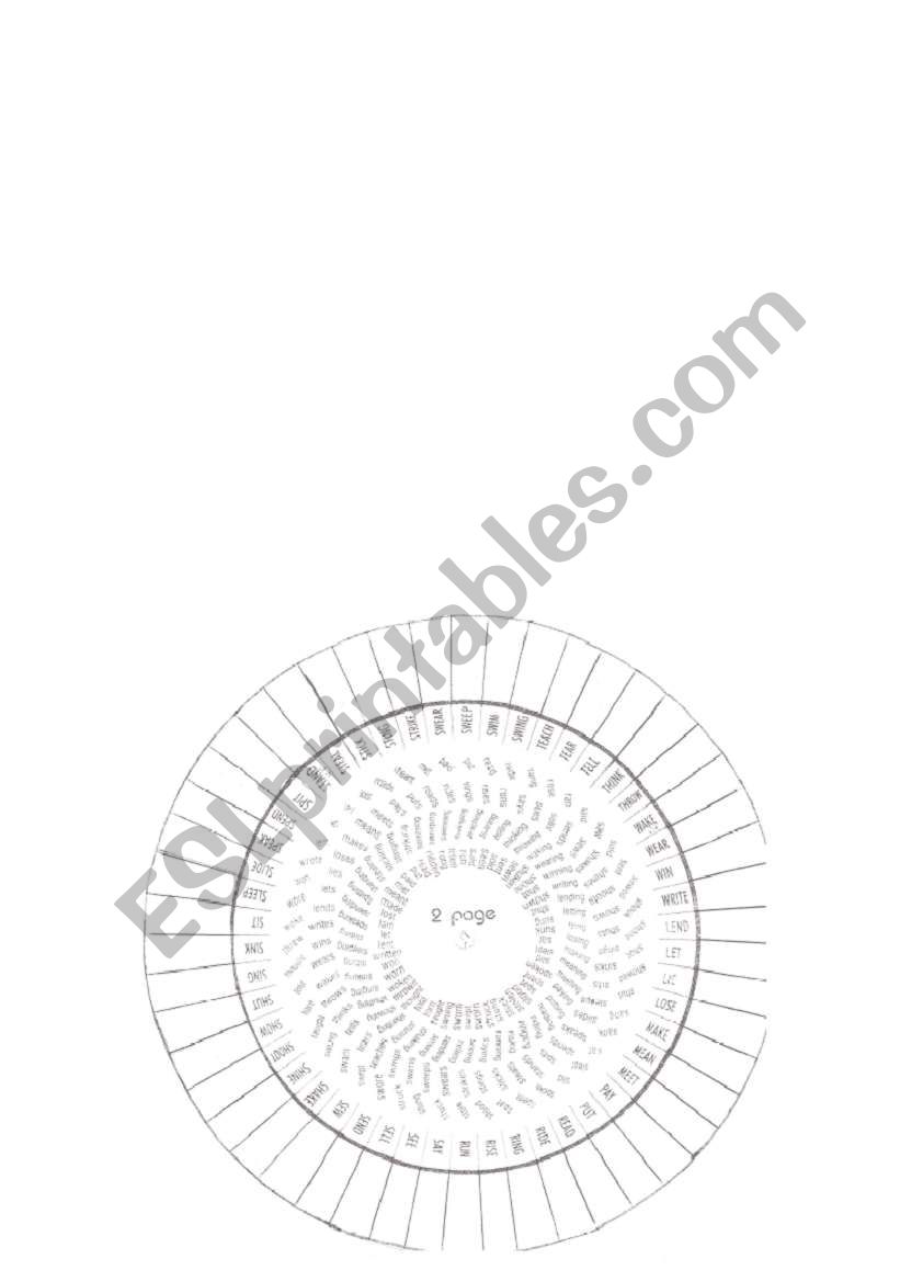 verb wheel irregular verbs (page 2)