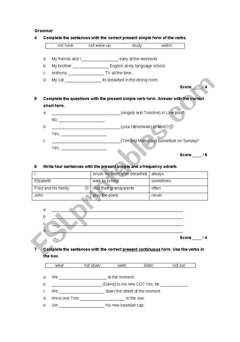 Review exercises 1º ESO - ESL worksheet by lauraminho