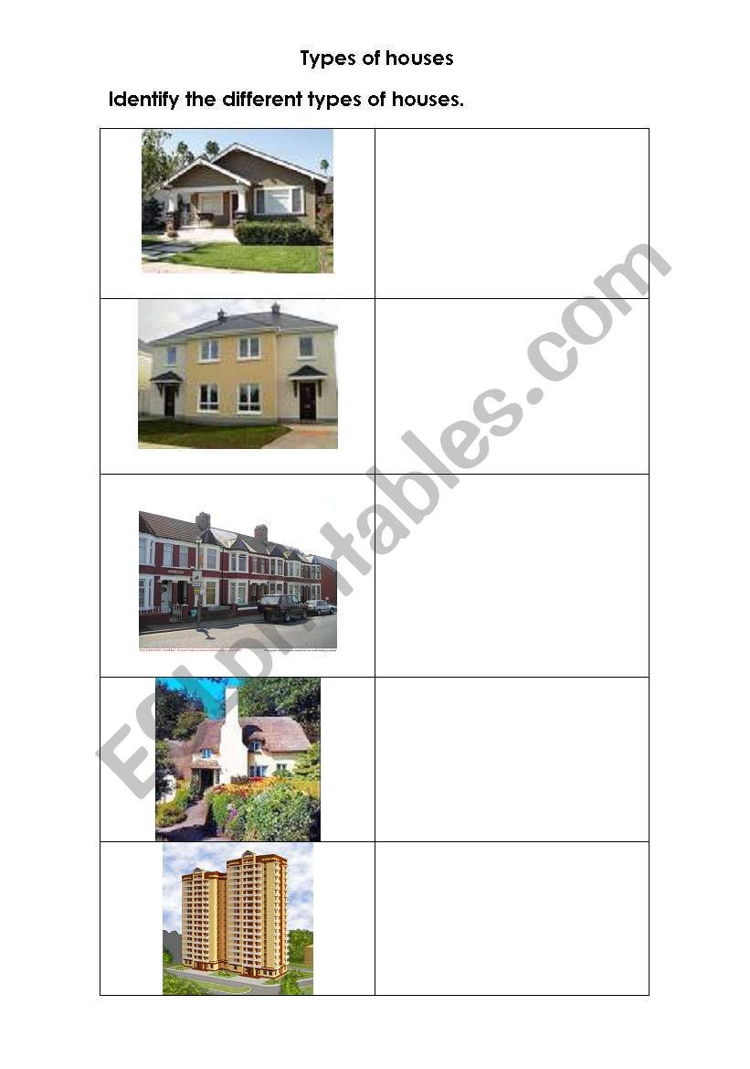 Printable House Types