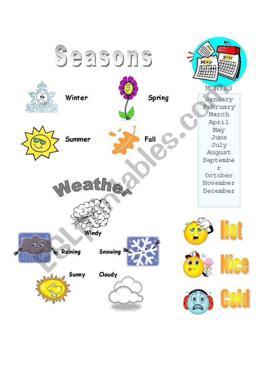Seasons vocab - ESL worksheet by kneville