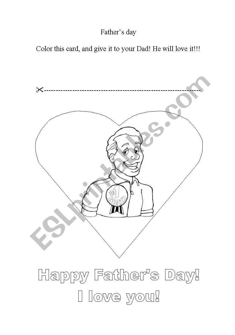 fathers day esl worksheet by thassiavidal