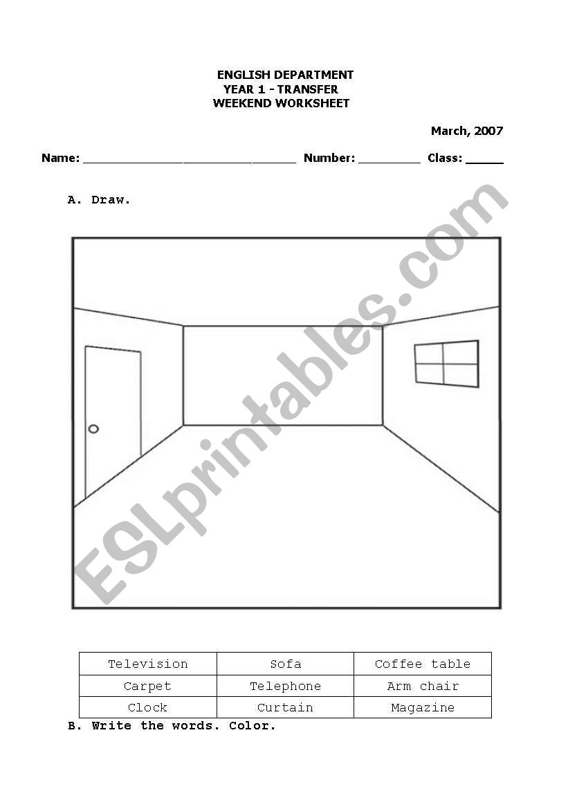 house parts worksheet