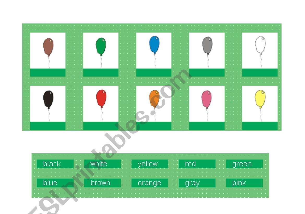 Find the right baloon worksheet