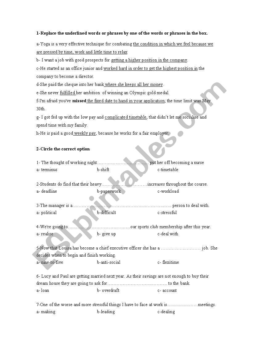 Business  worksheet