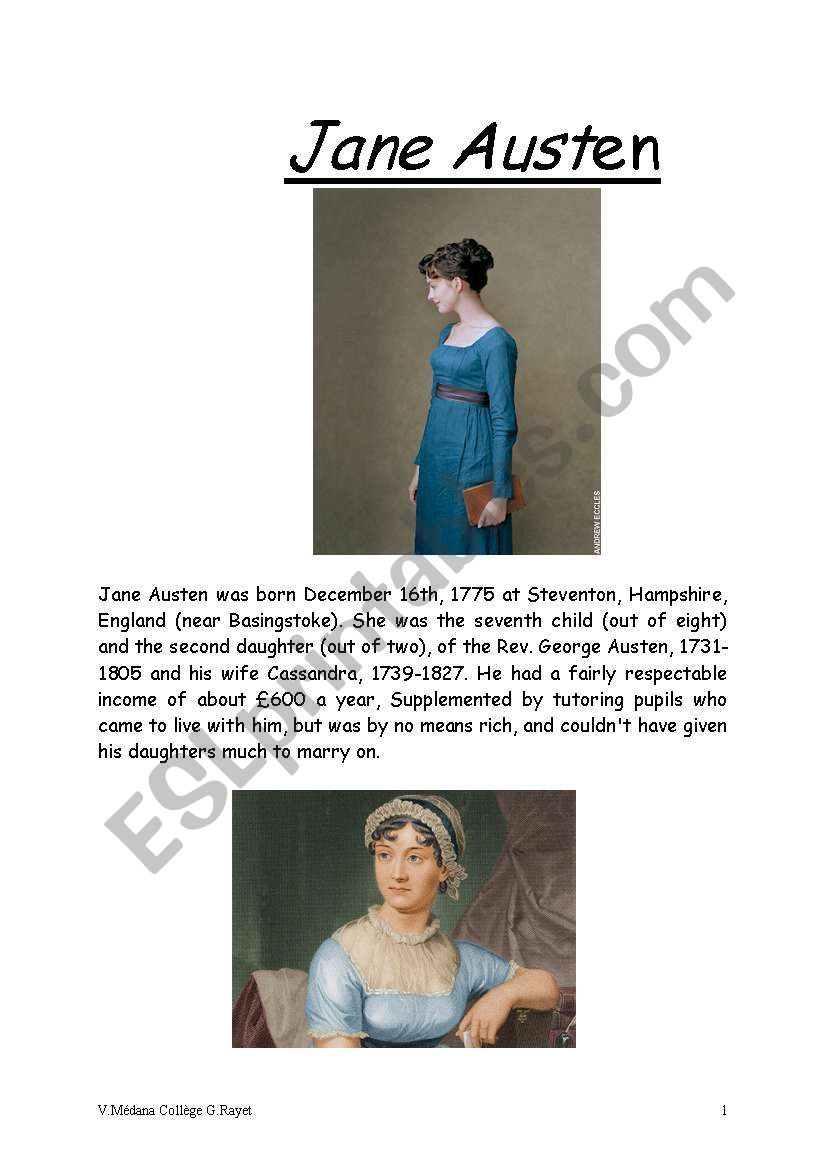 jane austen biography essay