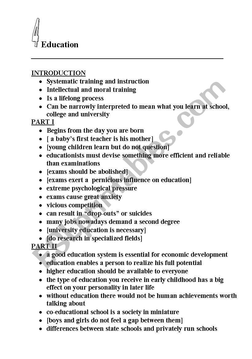 education worksheet