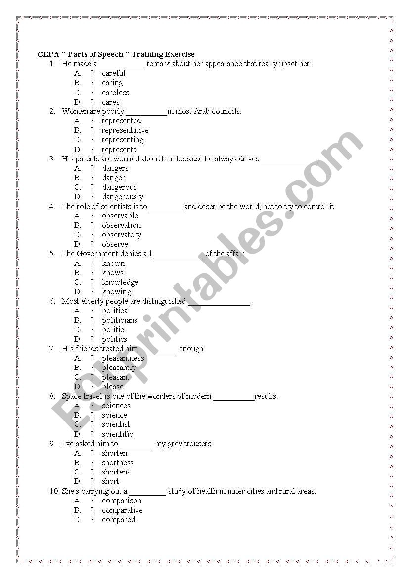 vocabulary worksheet