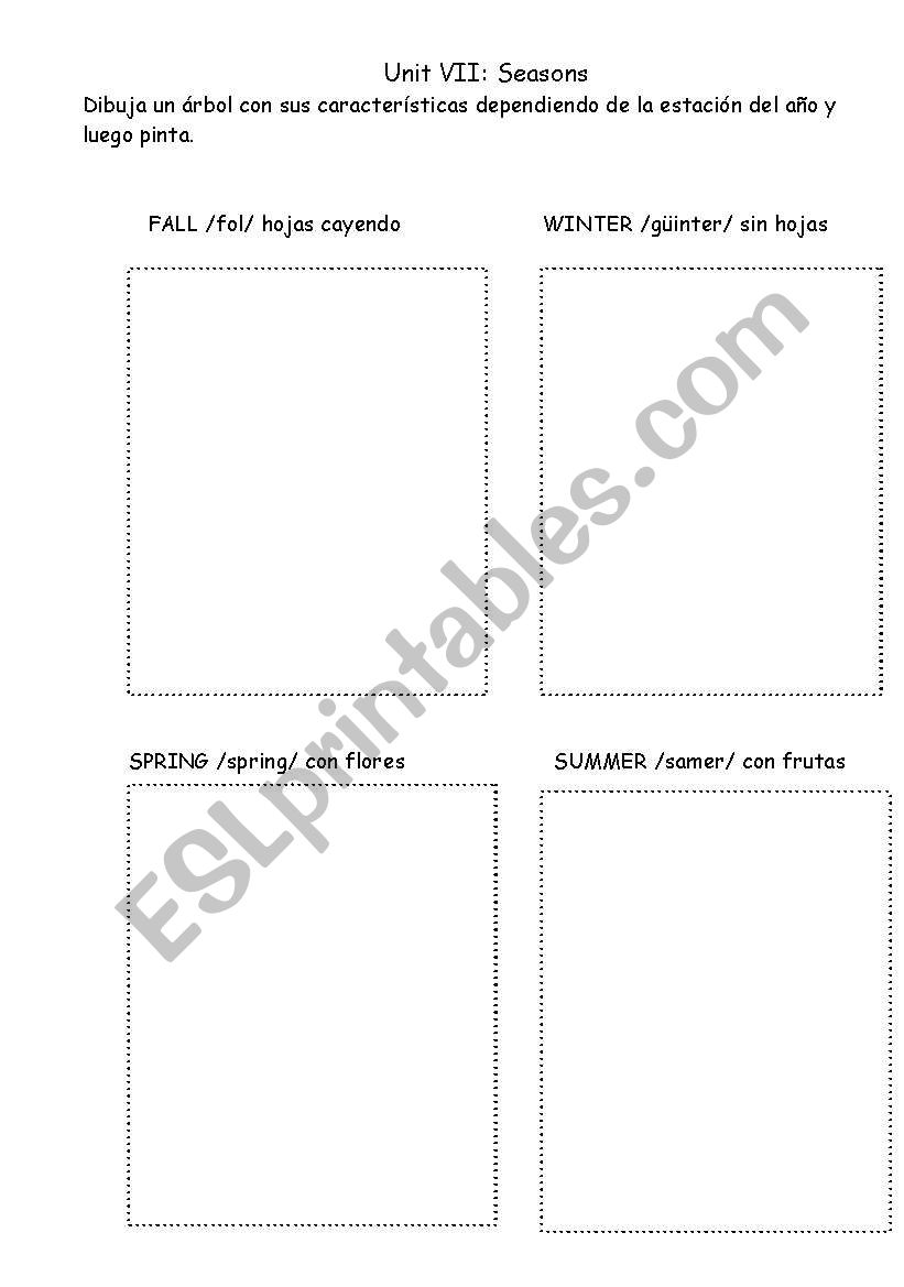 Seasons worksheet