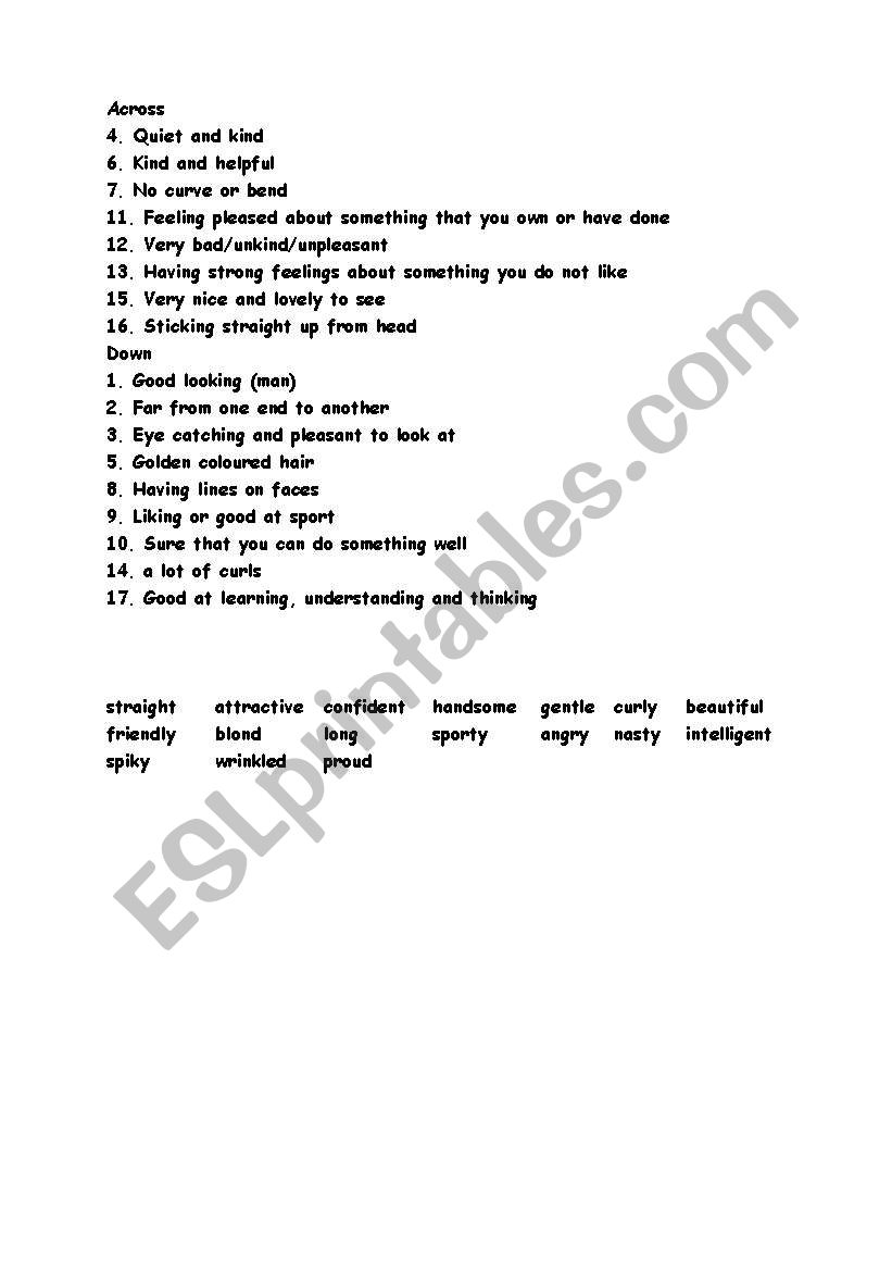 Find the right adjective worksheet