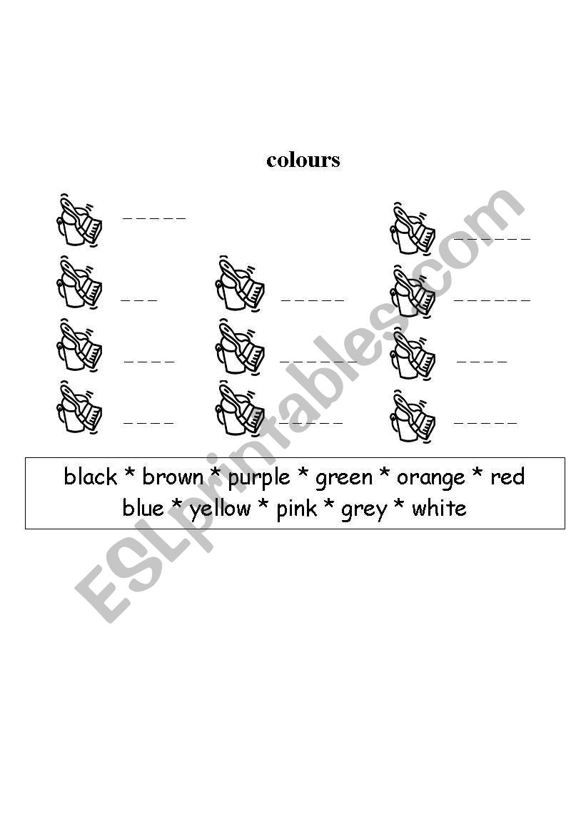 colours worksheet