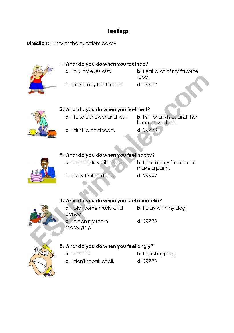 feelings worksheet