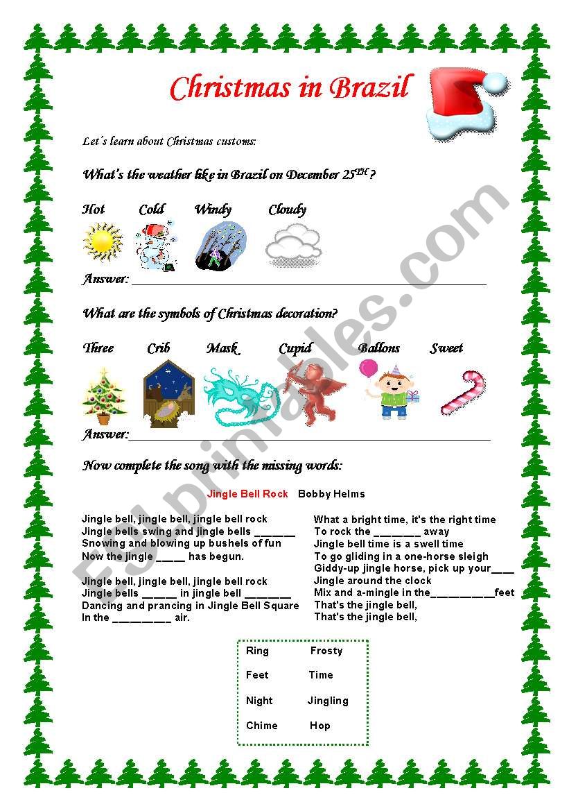 Christmas In Brazil worksheet