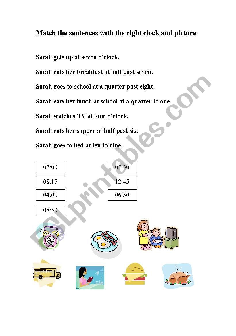 Daily Routines worksheet