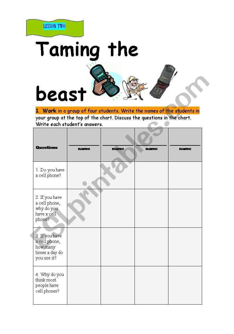 Communication Unit Lesson # 2 worksheet