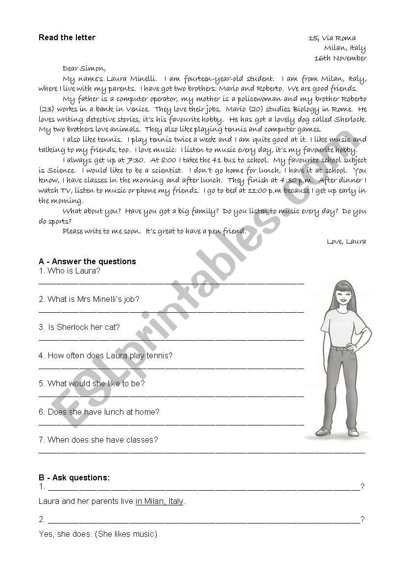Reading Worksheet For 6th Graders Printable