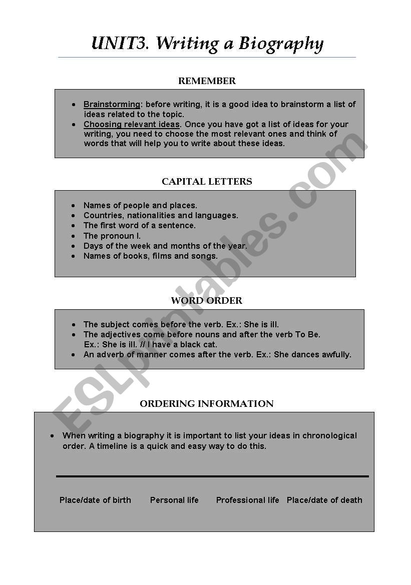 write your own language biography using your notes in 4