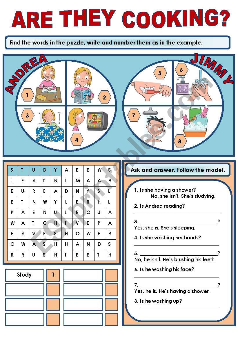 PRESENT CONTINUOUS YES NO QUESTIONS ESL Worksheet By Evelinamaria