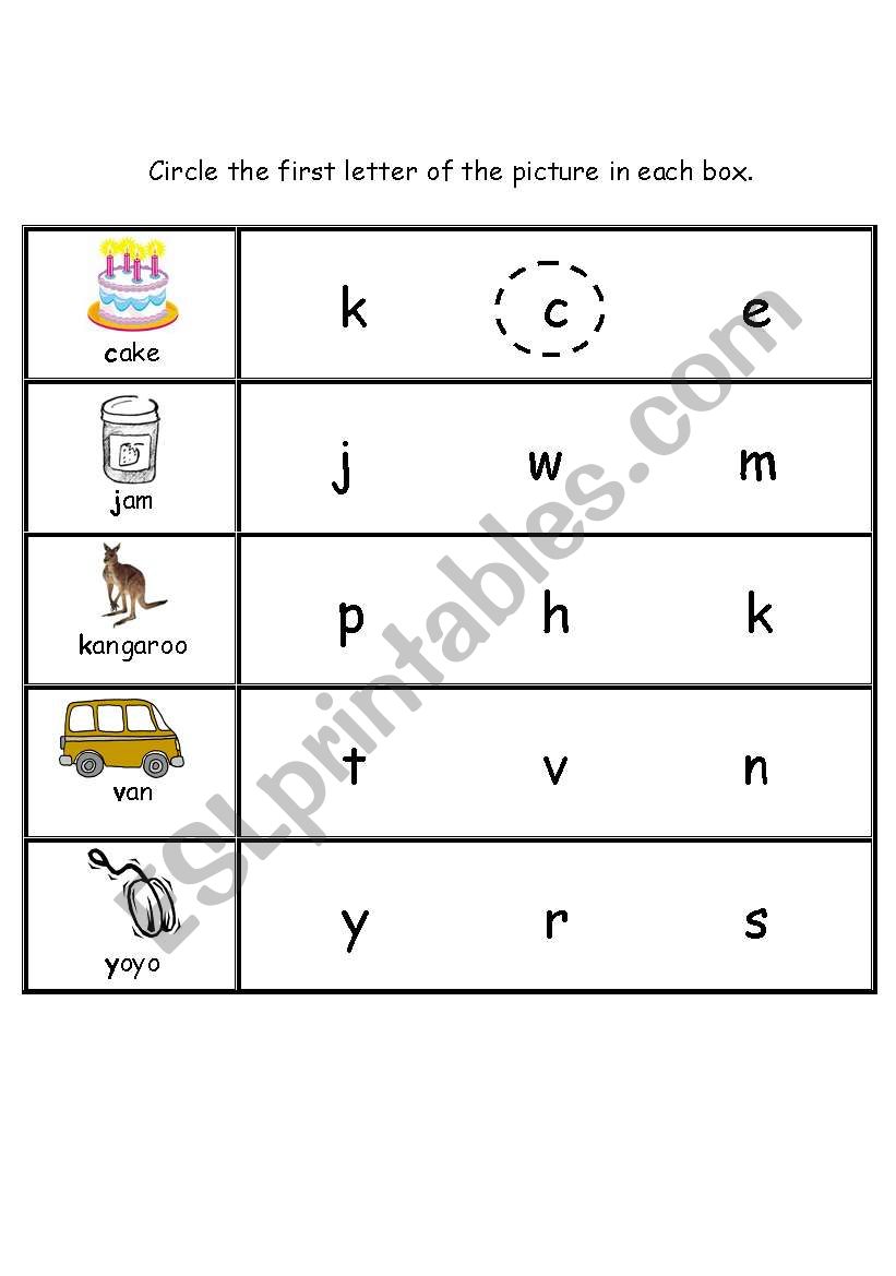 Phonics Review worksheet