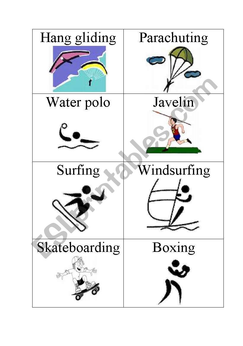 Sports Flashcards worksheet