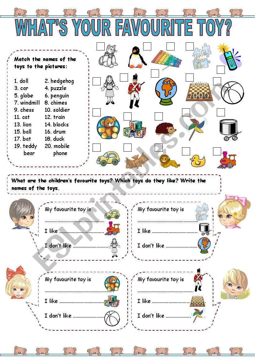 Whats Your Favourite Toy 1 ESL Worksheet By Kamilam