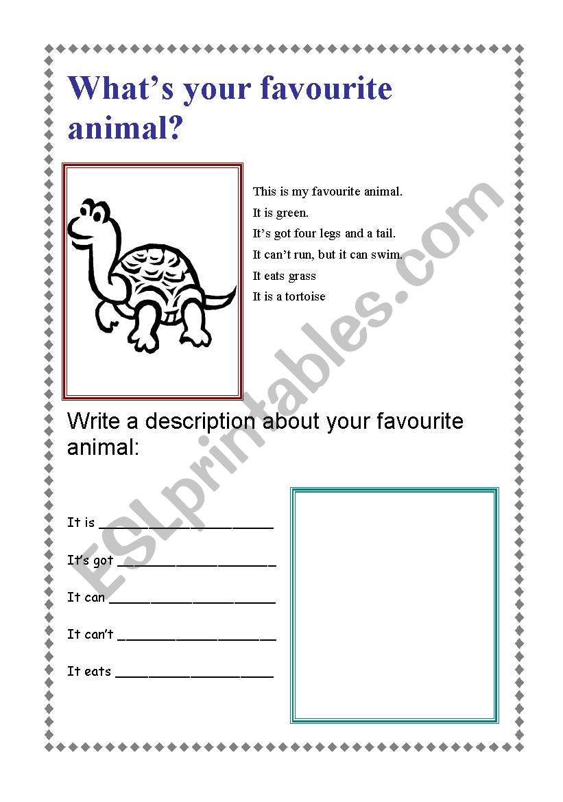 what´s your favorite animals? ESL worksheet by elisabeth24