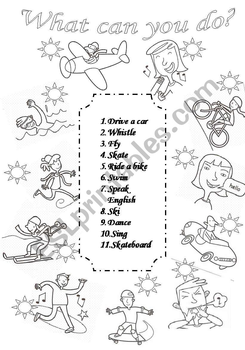 What Can You Do Esl Worksheet By Annastepien25