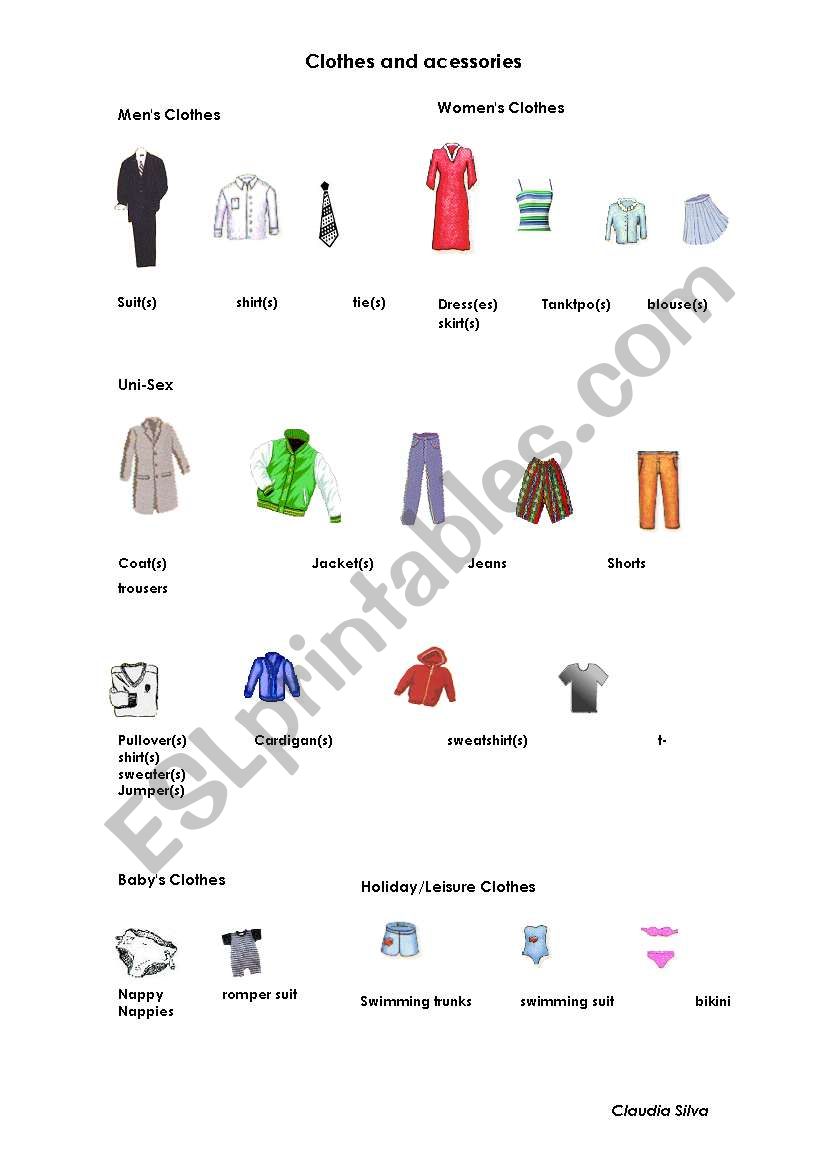 Clothes worksheet