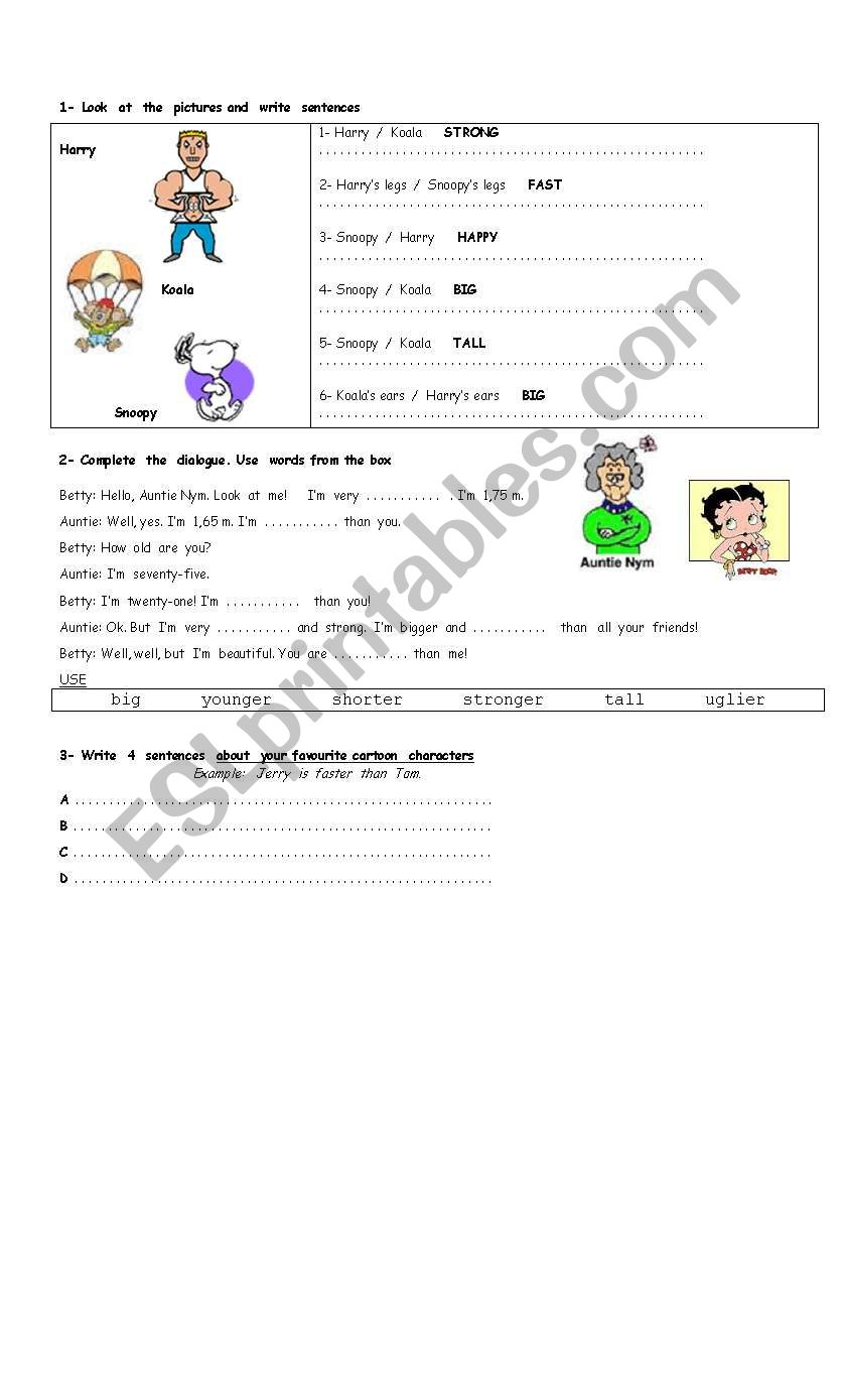 Let´s compare! - ESL worksheet by maria laura