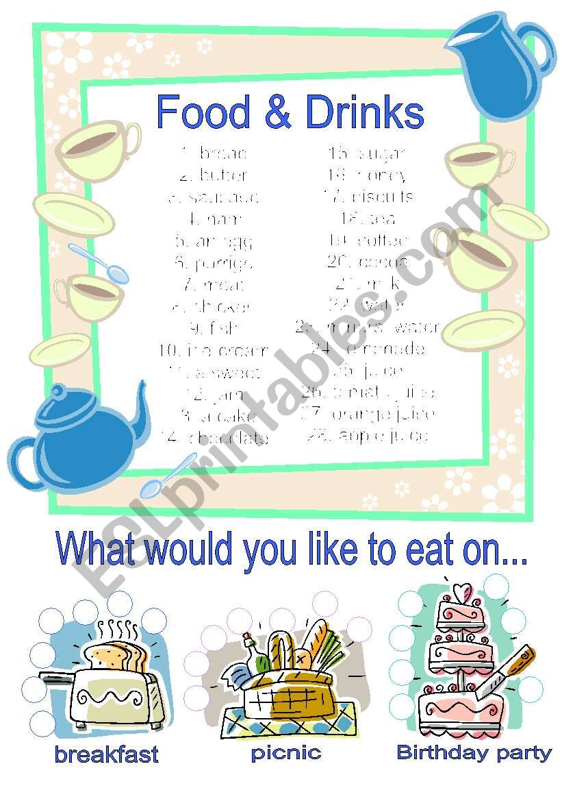 What Would You Like To Eat On Vocabulary ESL Worksheet By Foliage55