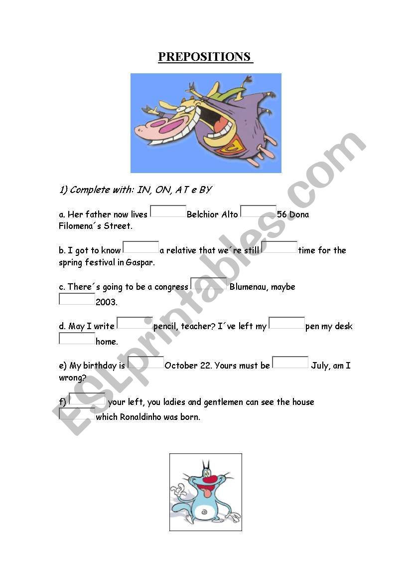 PREPOSITIONS worksheet