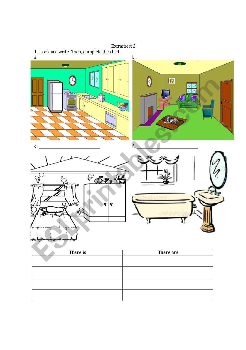 House and furniture worksheet