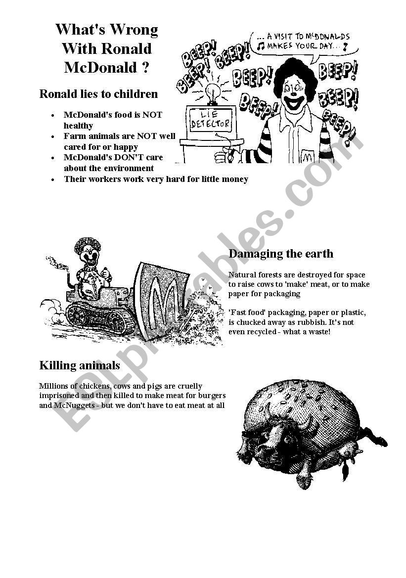 McDonald worksheet