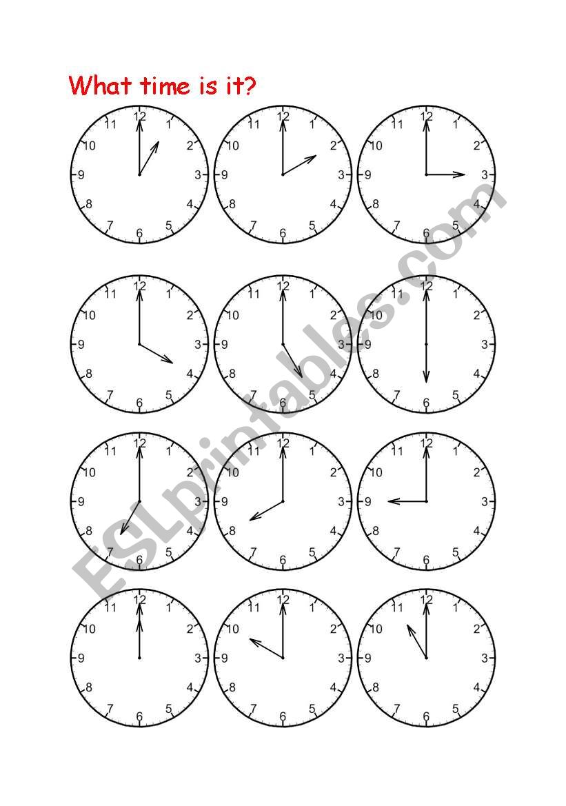 What time is it? worksheet