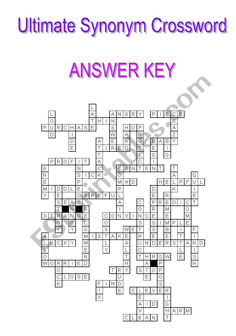 Edhelper Crossword Answer Key 1