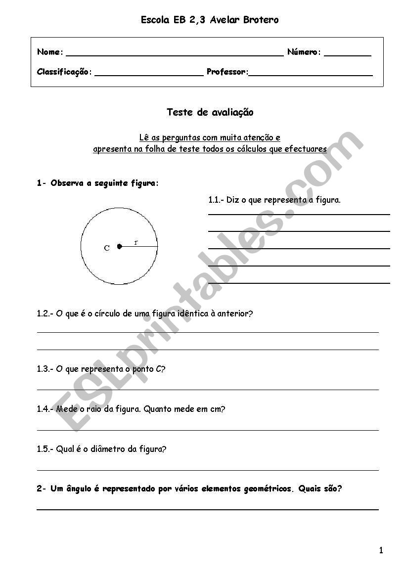 Maths worksheet