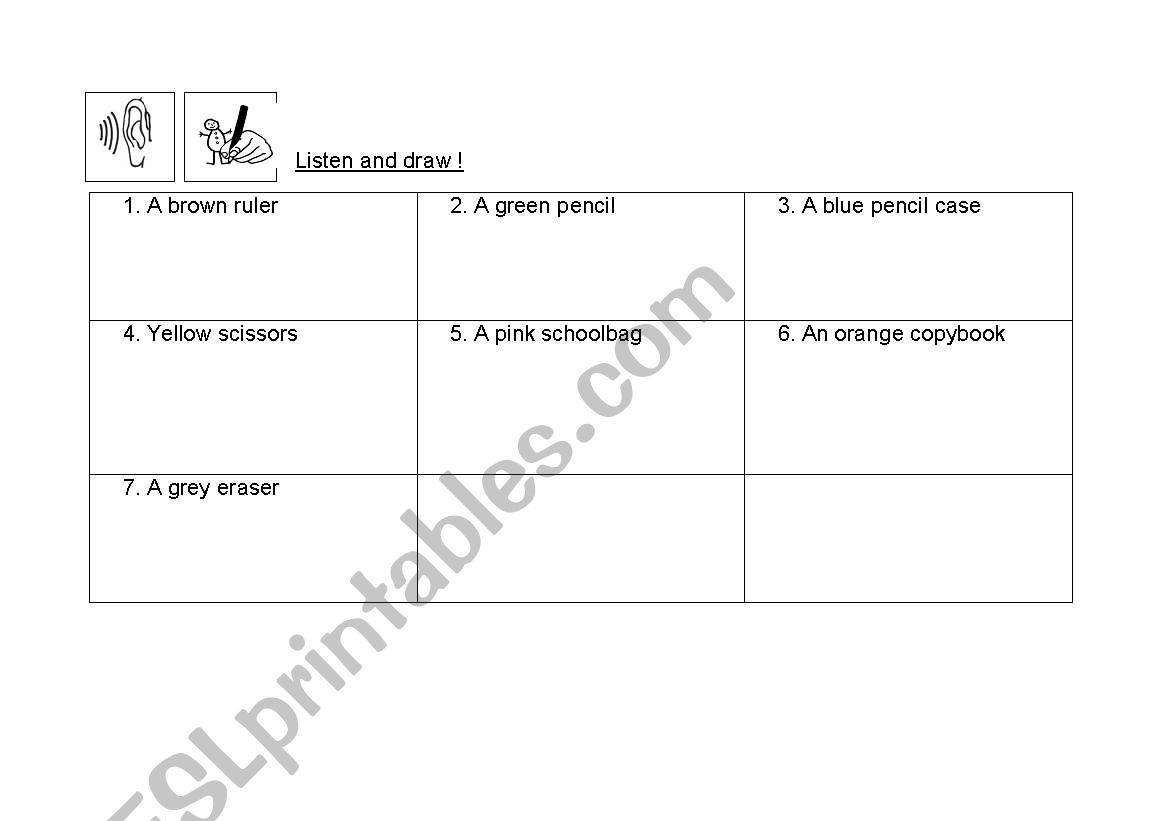 Draw and colour worksheet