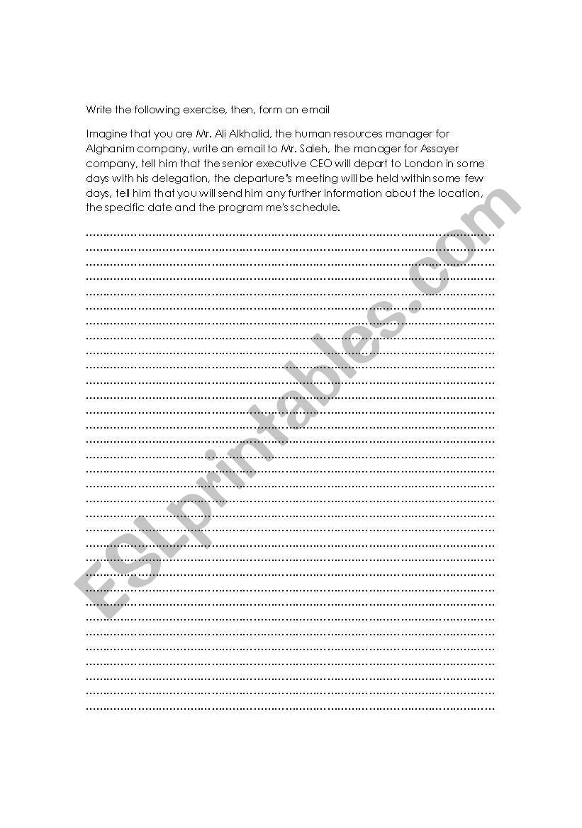 e-mail worksheet