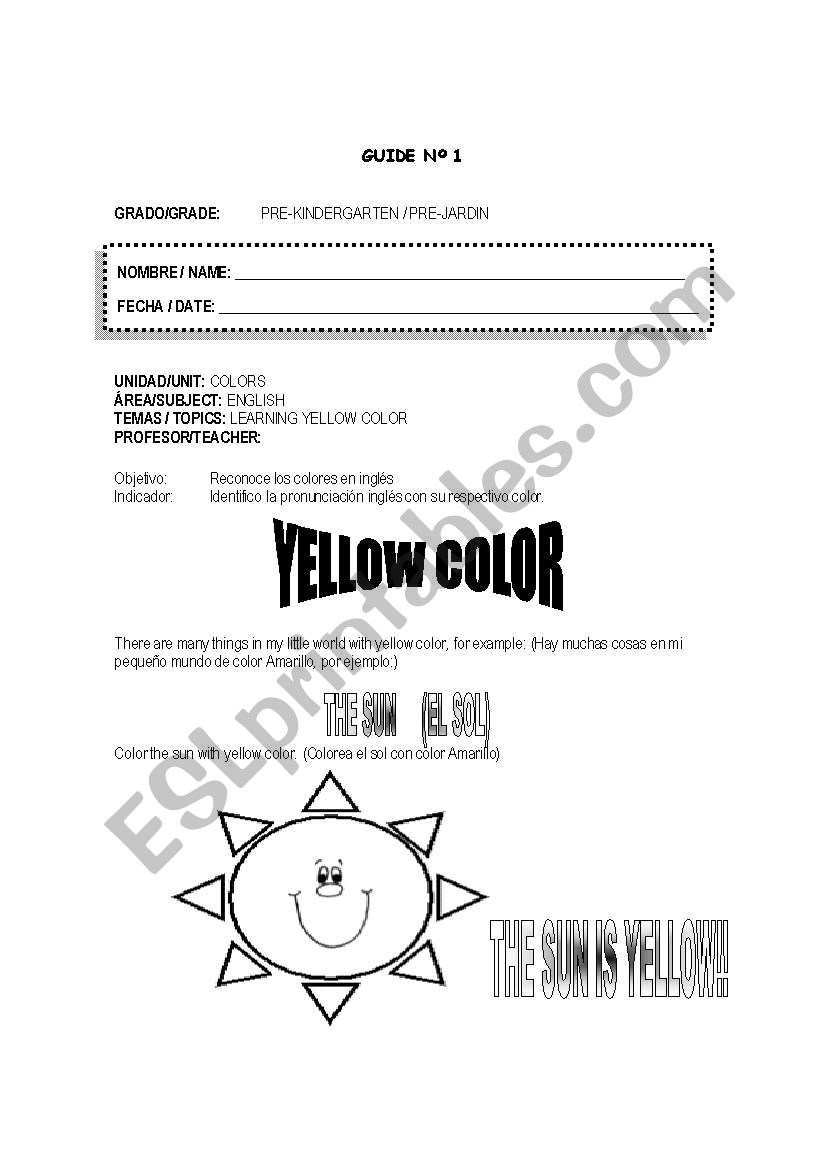 Yellow Color! worksheet