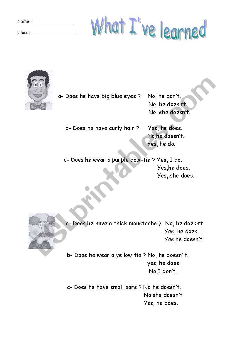 short anwers 2 worksheet