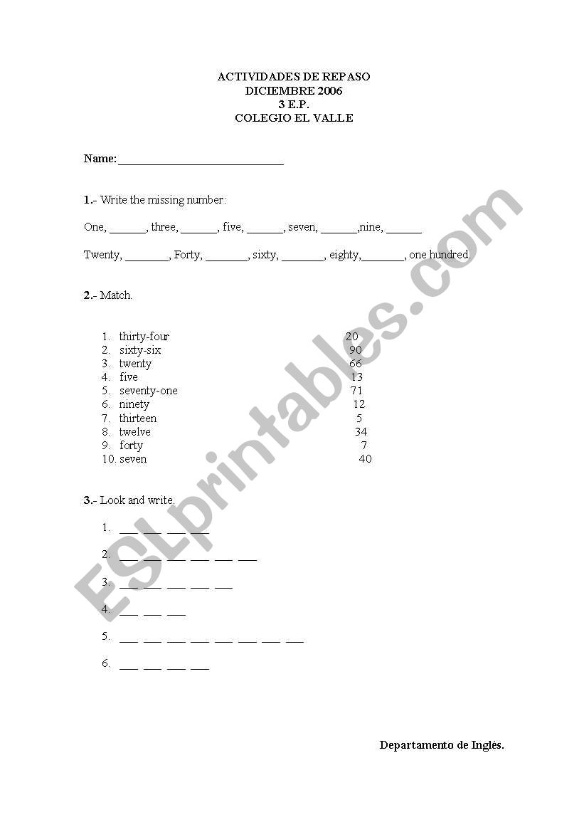 review activities worksheet