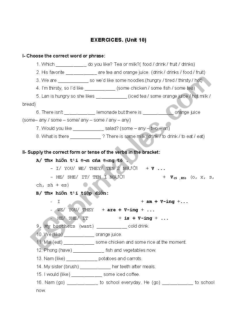 grammar  worksheet