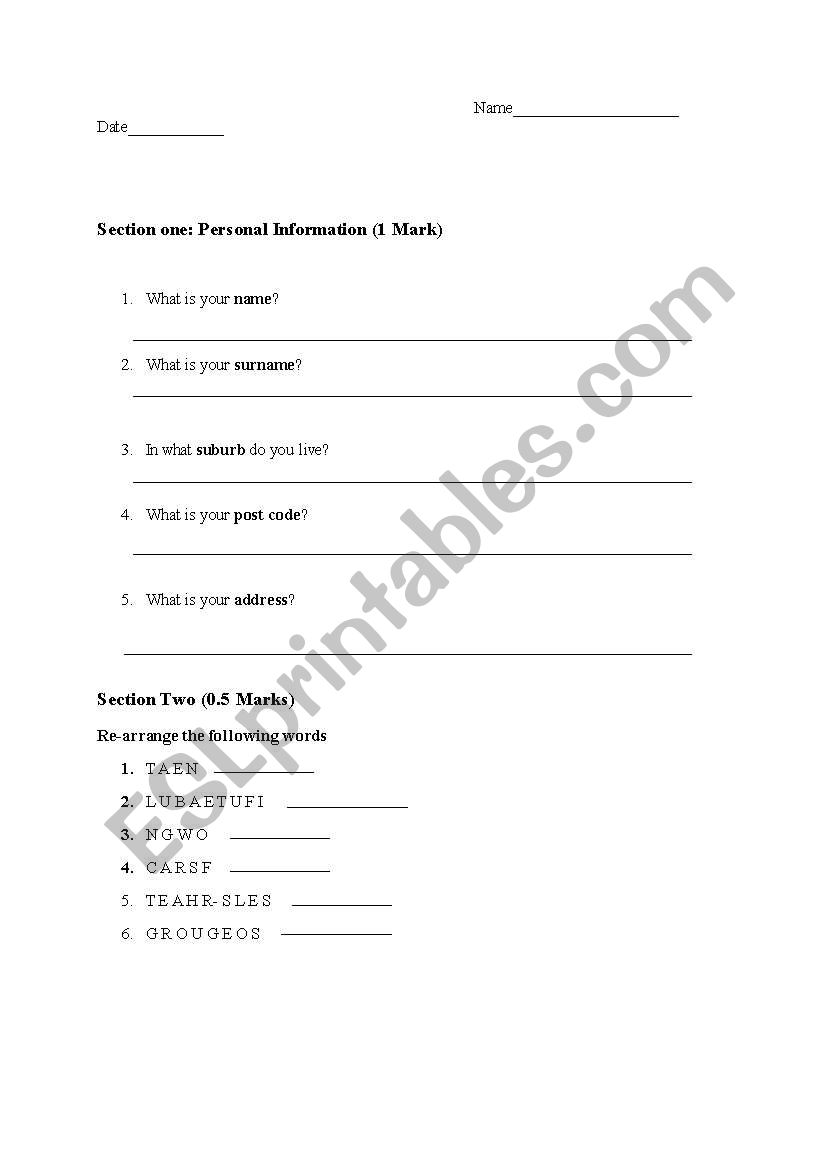 Simple test for intermediate worksheet