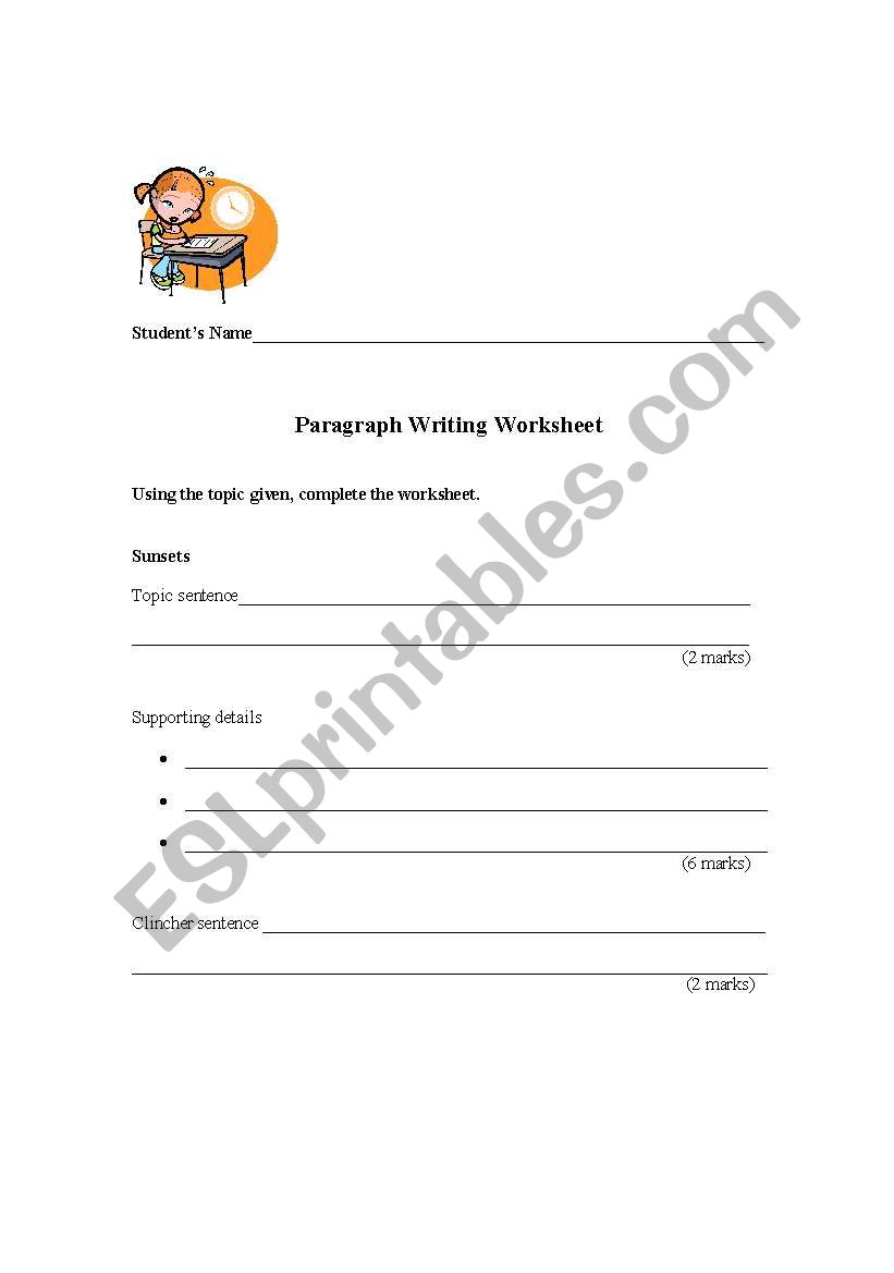 Paragraph Writing worksheet