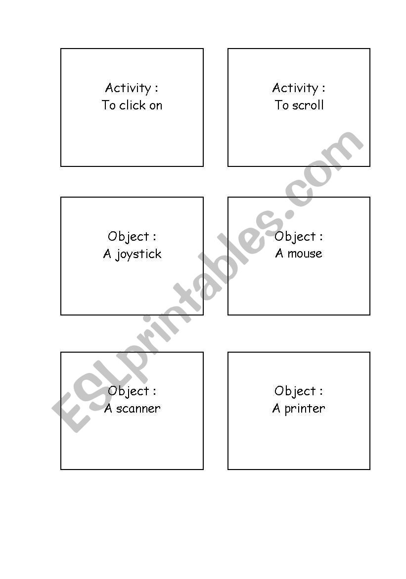 Computer Pictionary worksheet
