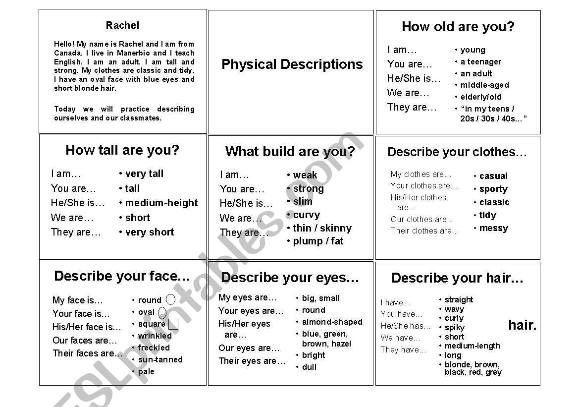 Describing People  worksheet