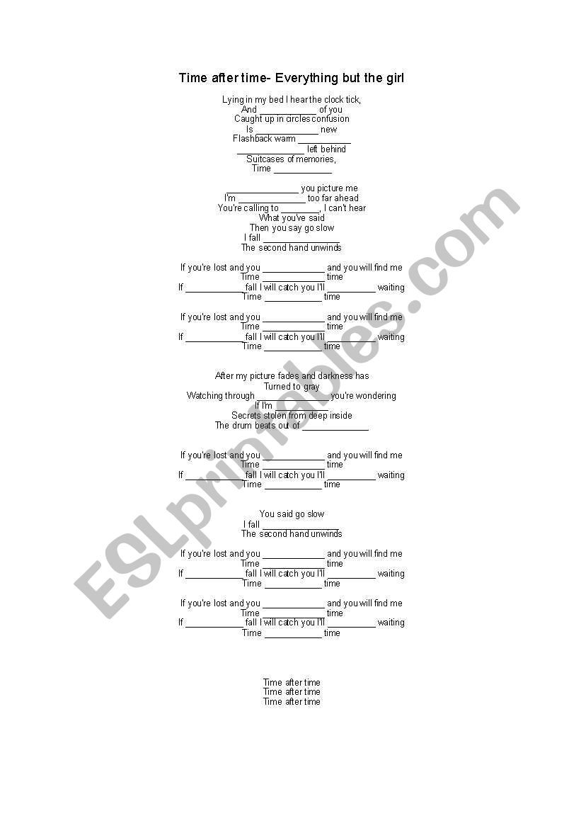 Time after time worksheet